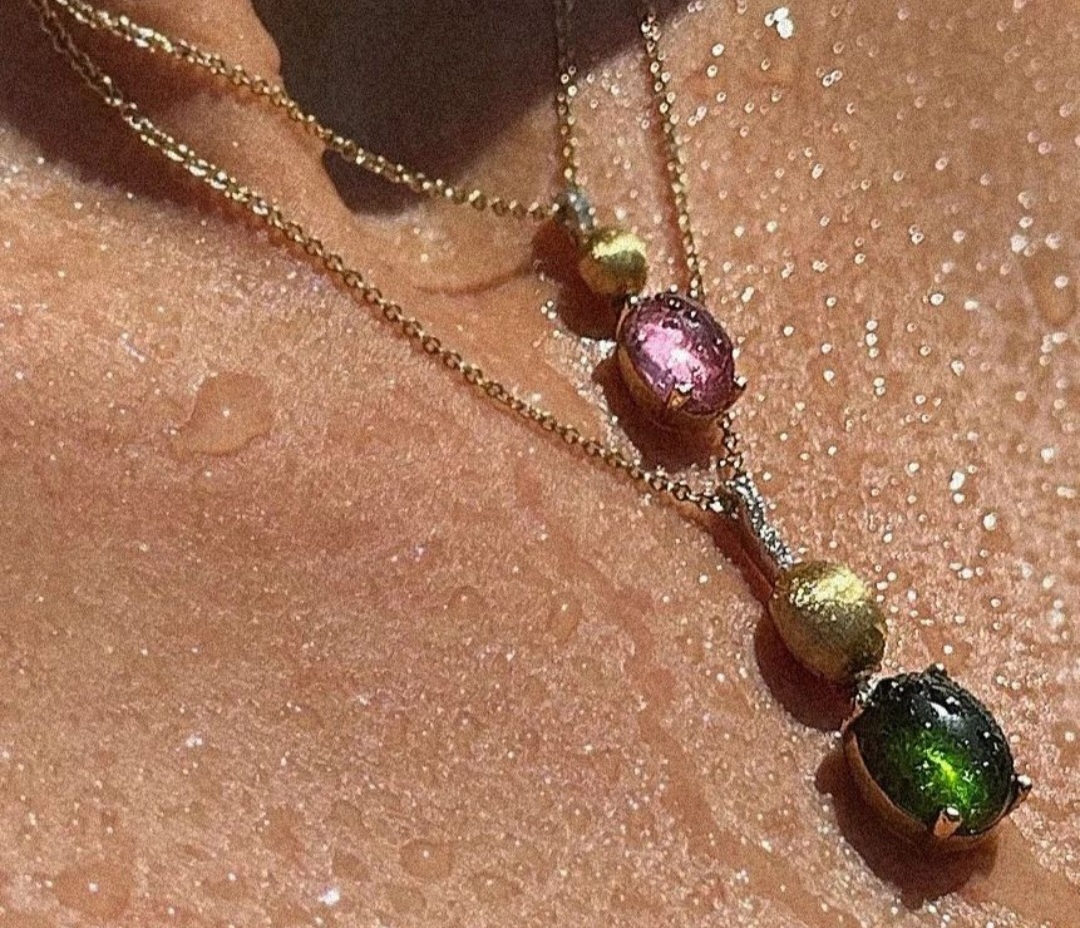 Pink & Green Tourmaline Necklaces