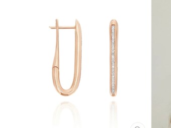 Nanis Italian Jewels: Libera Rose Gold and Diamond Medium Square Hoop Earrings .