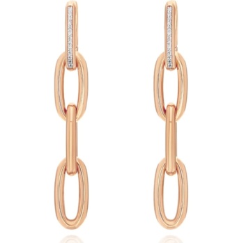 Nanis Libera Rose Gold Small Square Earrings with Chain Element .