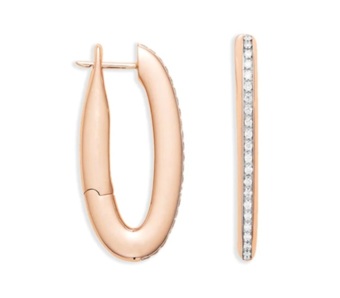 Nanis Libera Icon Small Rose Gold Oval Earrings with Diamonds 