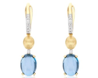 NANIS London Blue Topaz and Diamond Earrings .