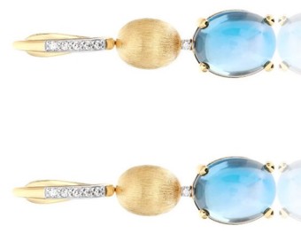 NANIS London Blue Topaz and Diamond Earrings .