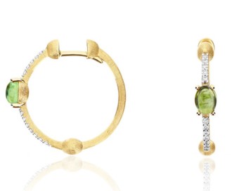 NANIS Green Tourmaline and Diamond Earrings .