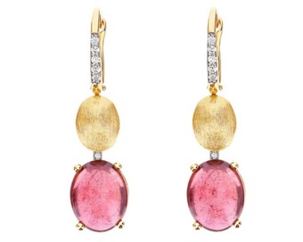 NANIS Pink Tourmaline and Diamond Earrings .