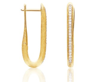NANIS 18kt Yellow Gold & Diamond Square Hoop Earrings .