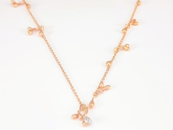 NANIS 18K Rose Gold and Diamond Necklace .