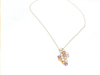 NANIS 18K Yellow Gold & Natural Stone Necklace  .