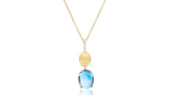 NANIS London Blue Topaz and Diamond Necklace .
