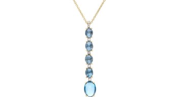 NANIS London Blue Topaz and Diamond Necklace .