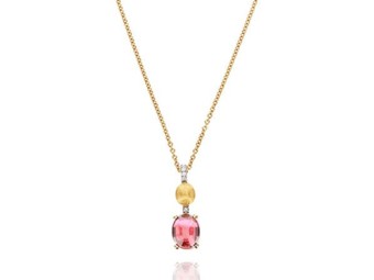 NANIS Pink Tourmaline Diamond Necklace .