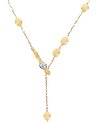 NANIS 18K Yellow Gold & Diamond Adjustable Necklace .