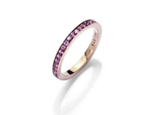 Rose Gold & Pink Sapphire Set Band
