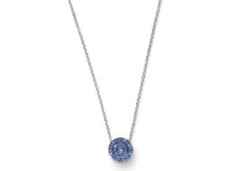 White Gold & Blue Sapphire Necklace 