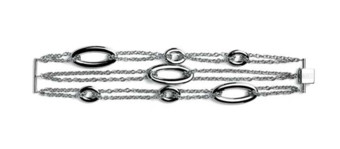 Polished Sterling Silver Multi-Strand Bracelet 