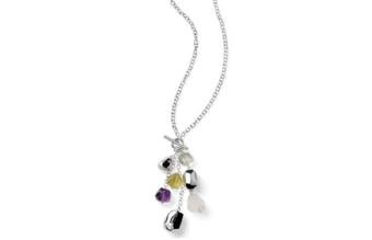 Sterling Silver & Natural Gemstone Necklace 