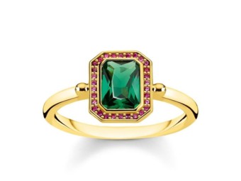 Thomas Sabo Gold / Green Halo Ring tr2264y