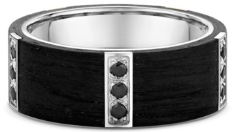 Dora 670B00 Carbon Fibre and White Gold & Black Diamond 