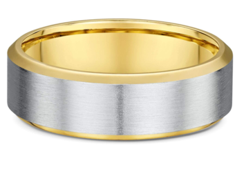 Dora 857A04 Brushed White Gold Ring with Polished Yellow Gold 