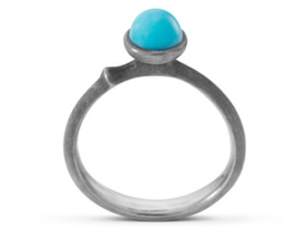 Ole Lynggaard Oxidized Silver Turquoise Ring