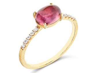 NANIS 18K Yellow Gold Pink Tourmaline Diamond Ring