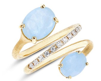 NANIS Ipanema Aquamarine and Diamond Ring