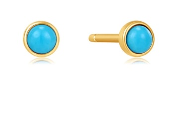 14KT GOLD TURQUOISE STUDS