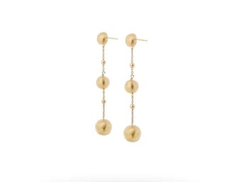 Diva Three drop Gold earrings