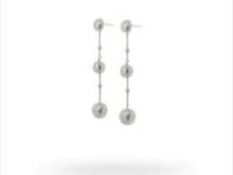 Diva Three Drop Silver earrings