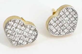 NANIS Large Diamond 18K Yellow Gold Stud Earrings