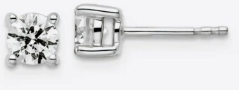 Lab Grown Diamond 9k White Gold Studs TDW 0.75
