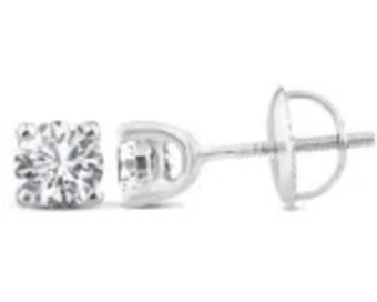 Lab Grown Diamond 18K White Gold Studs 2ct