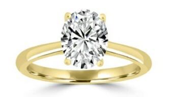 Lab Grown Diamond Ring 9K 1.5ct Oval