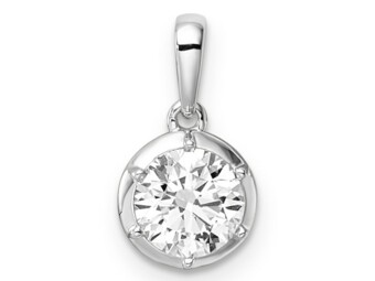 Lab Grown Diamond 9k white Gold Pendant 1ct