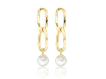 9K Yellow Gold Fresh Water Drop Earrings