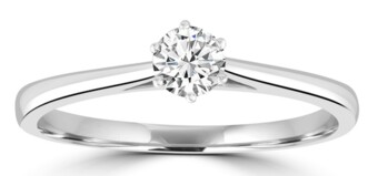 9K White Gold Band set with Natural Mined Brilliant Round Diamond 