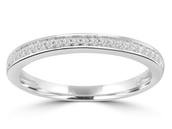 White Gold Brilliant Round Natural Mined Diamond Ring