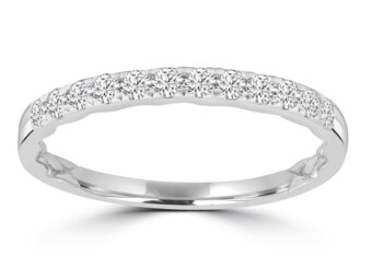 9K White Gold Brilliant Round Natural Mined Diamond Ring