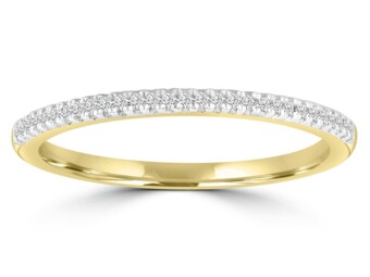 Yellow Gold Brilliant Round Natural Mined Diamond Ring