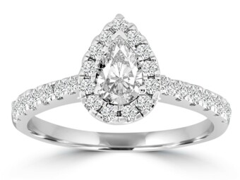 18K White Gold Natural Mined Diamond Ring