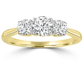 Yellow Gold 1ct Natural Diamond Ring