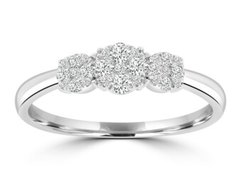 White Gold Natural Mined Diamond Ring