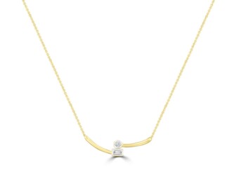 Yellow Gold Natural Mined Diamond Necklace