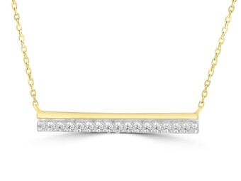 Yellow Gold Natural Mined Diamond Necklace