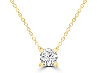 Yellow Gold Natural Mined Diamond Necklace