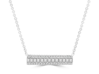 White Gold Brilliant Round Natural Diamond Necklace