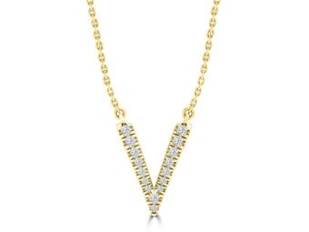 Yellow Gold Natural Mined Diamond Necklace
