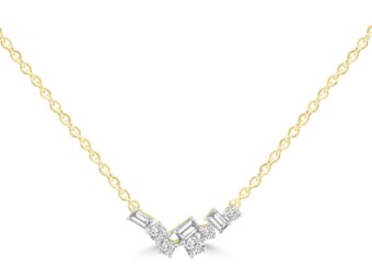Yellow Gold Natural Mined Diamond Necklace