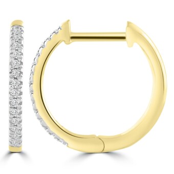 Yellow Gold Natural Mined Diamond Huggies