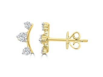 Yellow Gold Diamond Stud Earrings