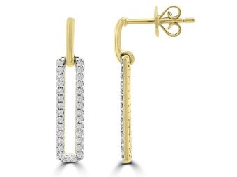Yellow Gold Diamond Drop Earrings